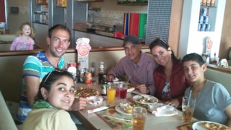 Gezellig pizza eten met fam. Cabral
